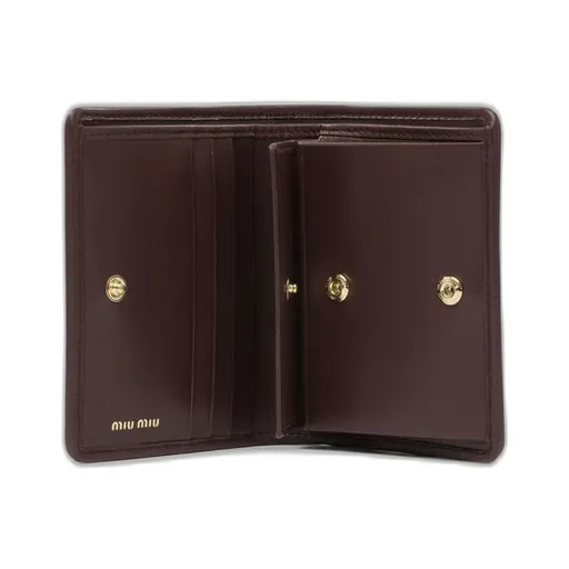 Miu Miu Logo-Lettering Matelassé Bi-Fold Wallet