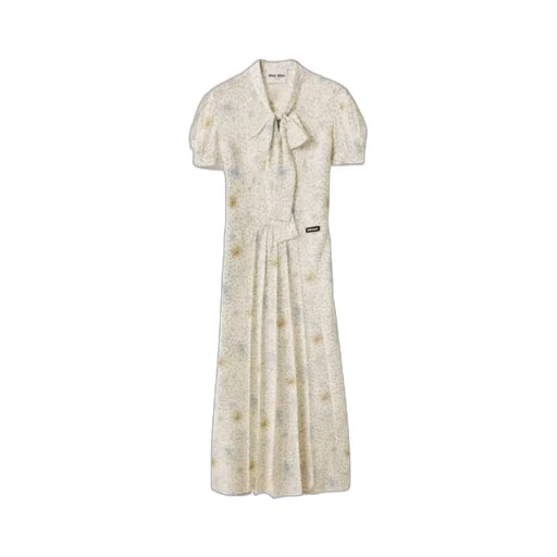 Miu Miu Pattern-Printed Short-Sleeved Dress