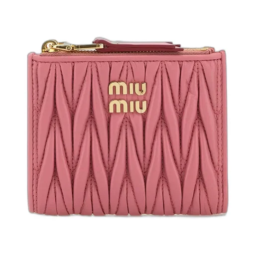 Miu Miu Logo Plaque Zipped Wallet