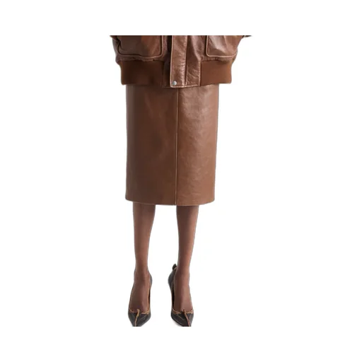Nappa Leather Pencil Skirt