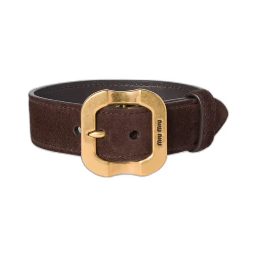 Miu Miu Logo Engraved Metal Buckle Bracelet