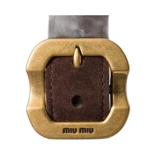 Miu Miu Logo Engraved Metal Buckle Bracelet