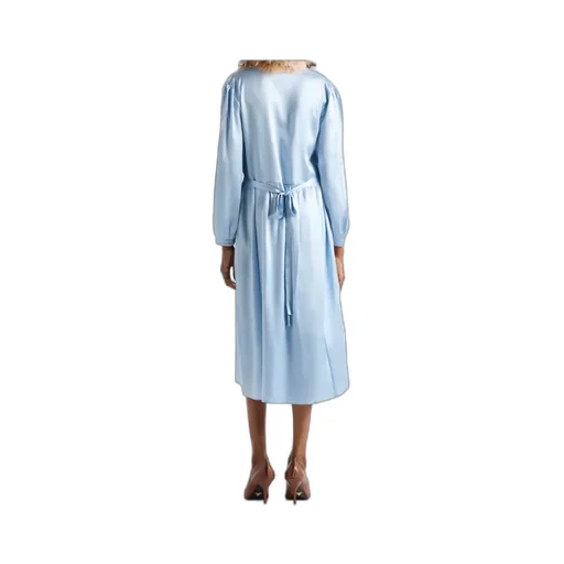 Long-Sleeved Satin Crepe And Lace Dress