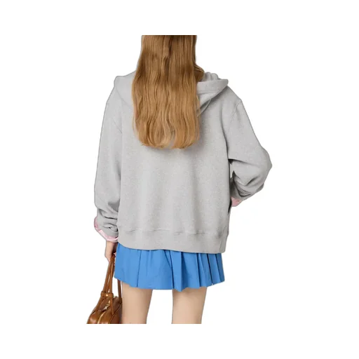 Miu Miu Drawstring Zip-Up Hoodie