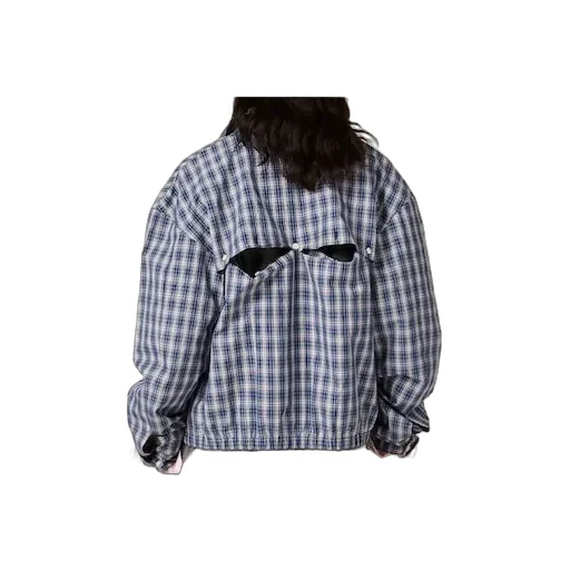 Miu Miu Logo-Embroidered Checked Shirt Jacket