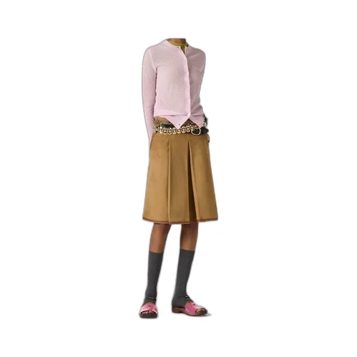 Miu Miu Crewneck Button-Up Cardigan