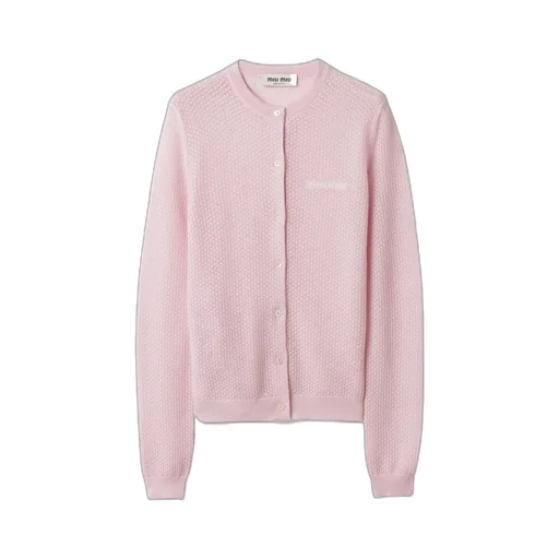 Miu Miu Crewneck Button-Up Cardigan