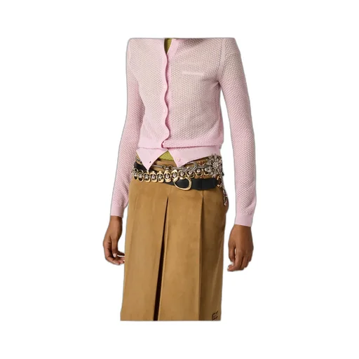 Miu Miu Crewneck Button-Up Cardigan