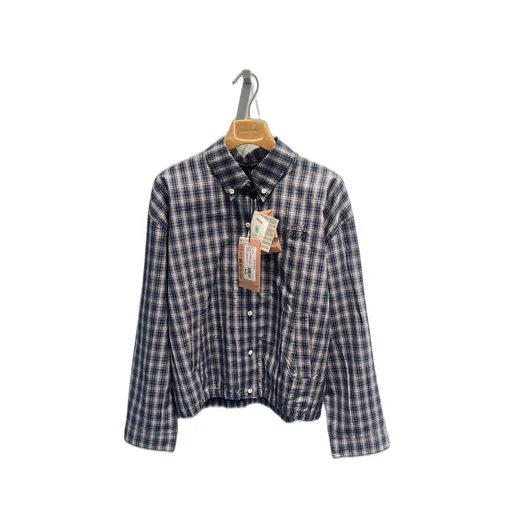 Miu Miu Logo-Embroidered Checked Shirt Jacket