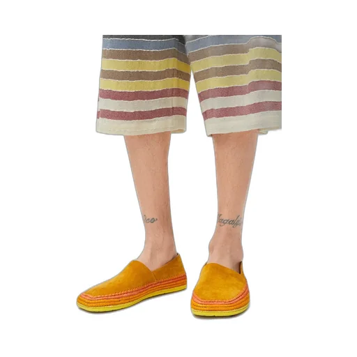 Rio Slipper In Suede And Raffia