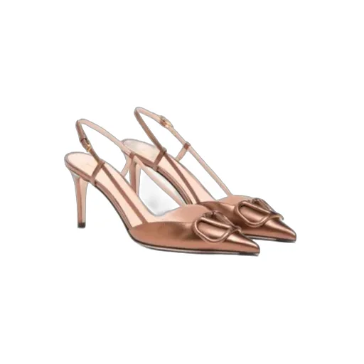Vlogo Signature Slingback Pump In Laminated Nappa Leather 80Mm