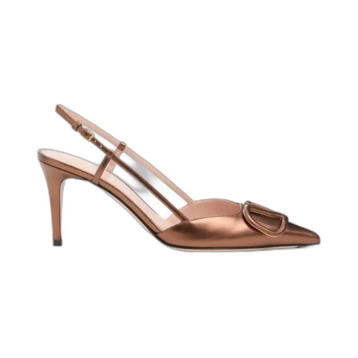 Vlogo Signature Slingback Pump In Laminated Nappa Leather 80Mm