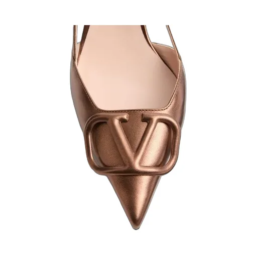 Vlogo Signature Slingback Pump In Laminated Nappa Leather 80Mm