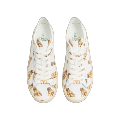 Valentino Royco Animal Printed Lace-Up Sneakers