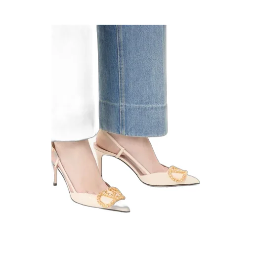 Vlogo Signature Slingback Calfskin Pump With Jewel Logo 80Mm