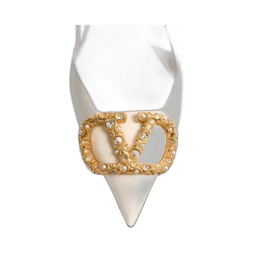 Vlogo Signature Slingback Calfskin Pump With Jewel Logo 80Mm