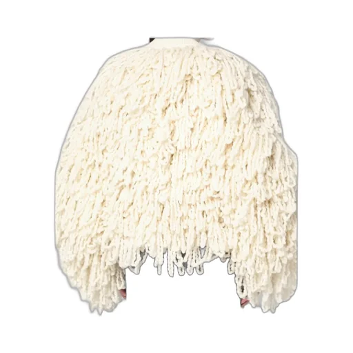 White Wool Bomber Jacket With Fringes