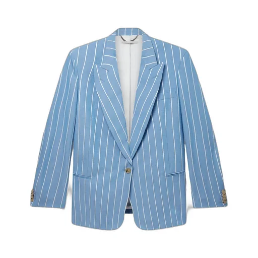 Striped Single-Breasted Blazer