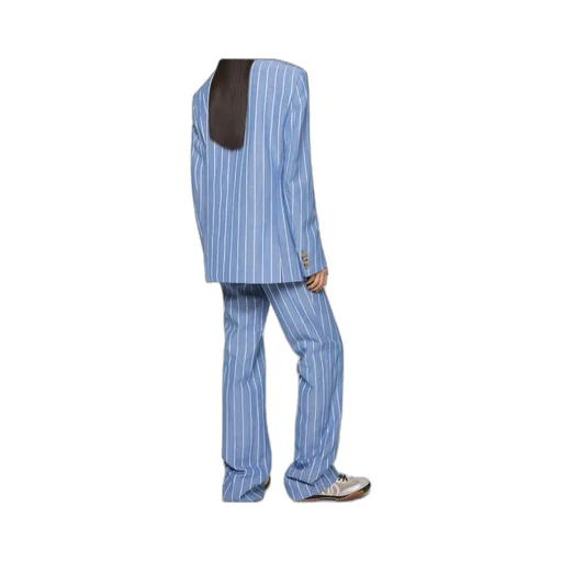 Striped Single-Breasted Blazer