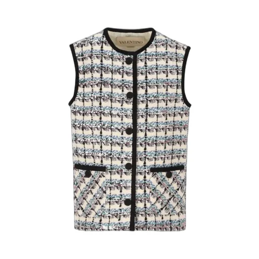 Valentino	Button-Up Tweed Gilet