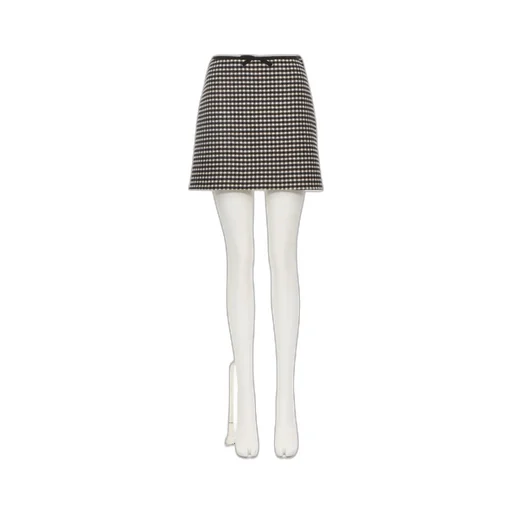 Valentino Gingham Bow Detailed Mini Skirt