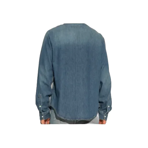 Versace Medusa Patch Long-Sleeve Denim Shirt