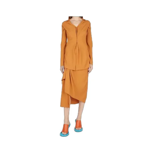 Kiko Kostadinov High-Waist Straight Hem Midi Skirt