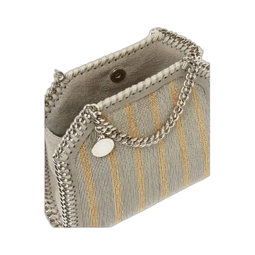 Stella Mccartney Falabella Metallic Chain-Embroidered Tiny Tote Bag