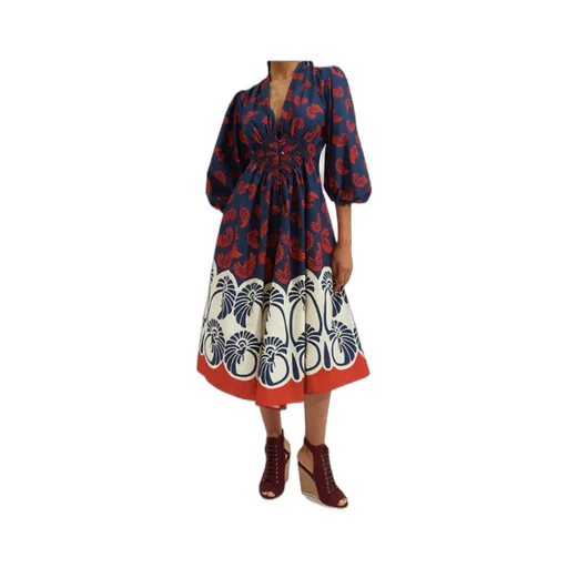 Camerino Palm Tree-Print Dress