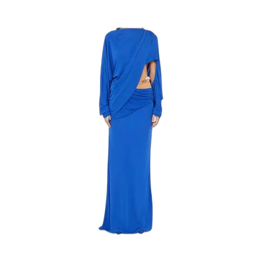 Encased Nature Draped One-Shoulder Dress