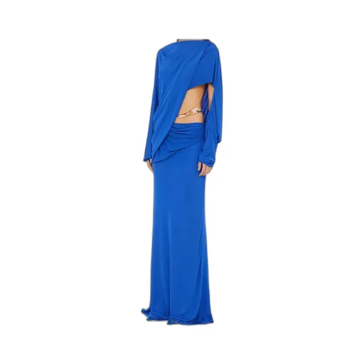 Encased Nature Draped One-Shoulder Dress