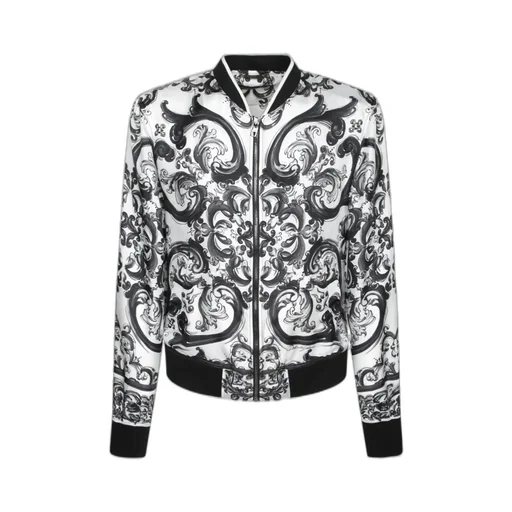 Maiolica Pattern Bomber Jacket