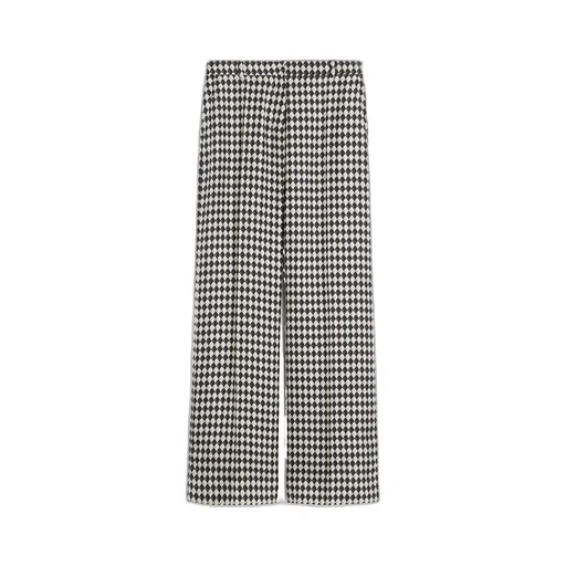 Flared Printed Silk Trousers