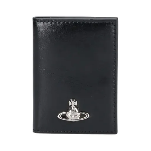Orb-Plaque Leather Wallet