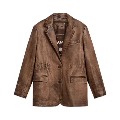 Golden Goose Deluxe Brand Single Breasted Leather Jacket