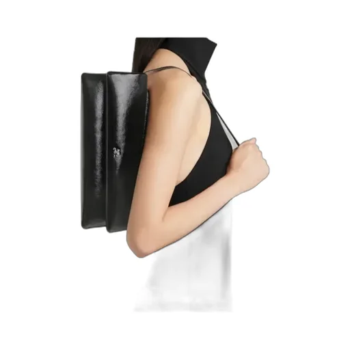 CourrÈGes Cuff Naplack Leather Clutch Bag