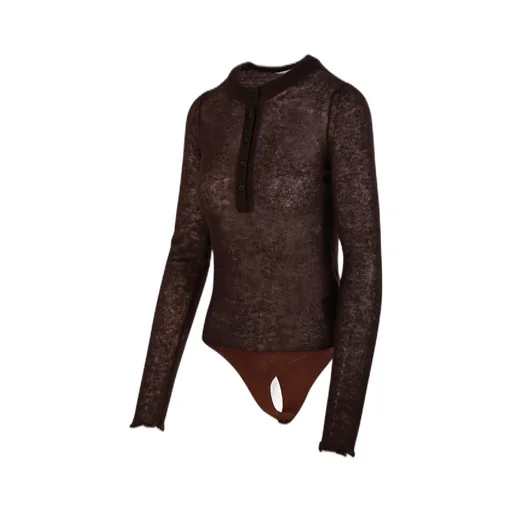 Button-Front Long-Sleeve Bodysuit