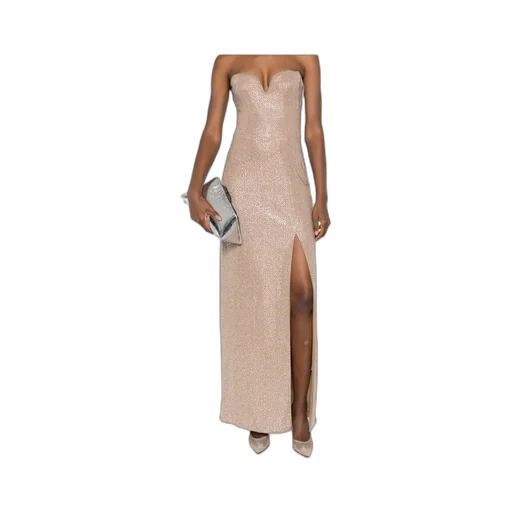 Crystal-Embellished Side-Split Maxi Dress