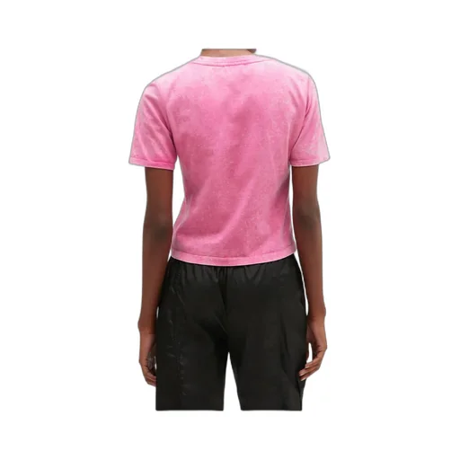 Pink Washed Heart Cropped T-Shirt