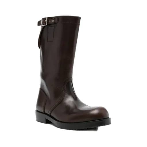 Dries Van Noten Round Toe Buckled Detailed Boots