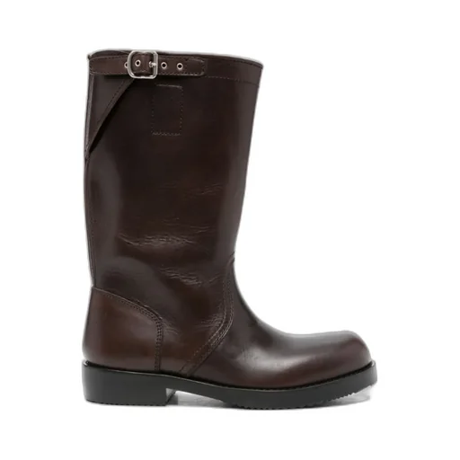 Dries Van Noten Round Toe Buckled Detailed Boots
