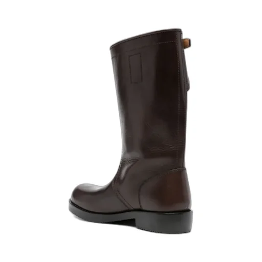 Dries Van Noten Round Toe Buckled Detailed Boots