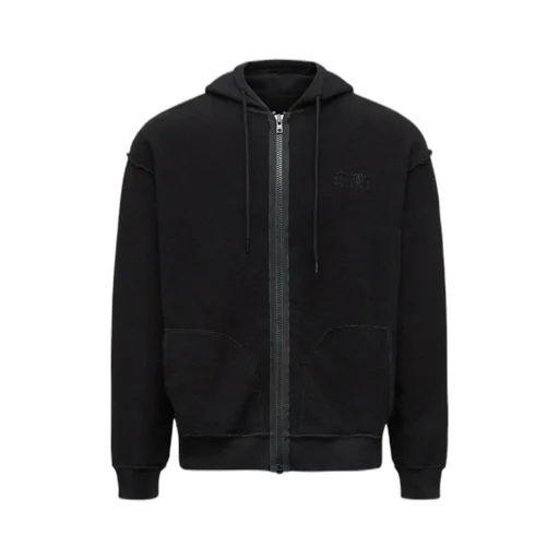 Mm6 Maison Margiela Zip-Up Drawstring Hoodie