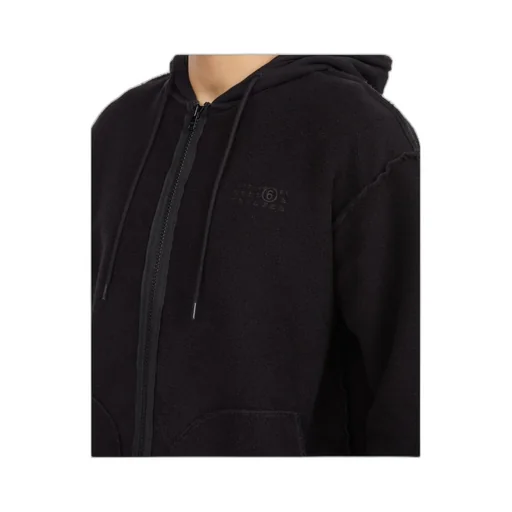 Mm6 Maison Margiela Zip-Up Drawstring Hoodie