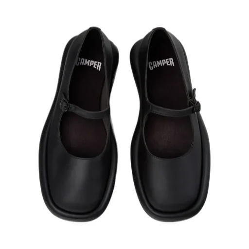 Camper Onda Buckle-Strap Round-Toe Ballet Flats