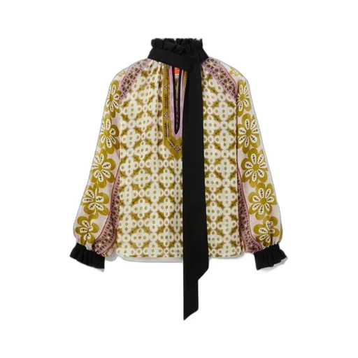Cerere Ruffled High-Neck Blouse