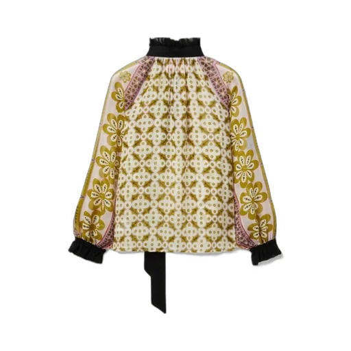 Cerere Ruffled High-Neck Blouse