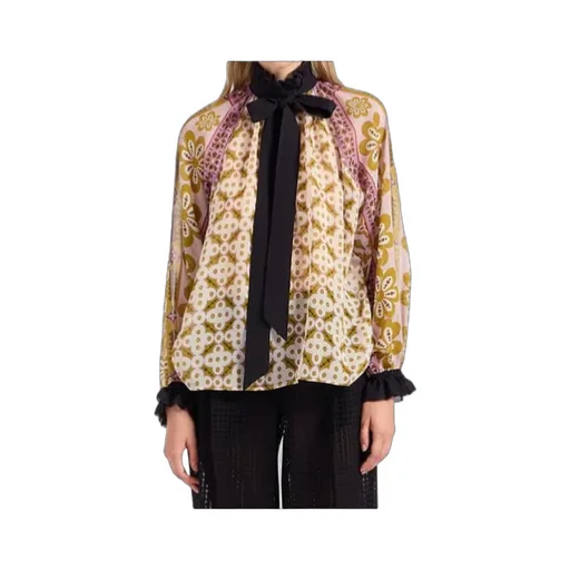 Cerere Ruffled High-Neck Blouse