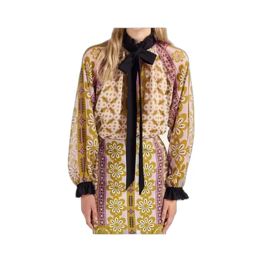 Cerere Ruffled High-Neck Blouse