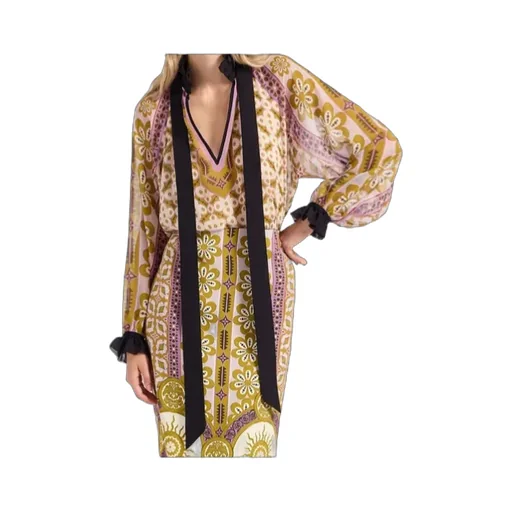 Cerere Ruffled High-Neck Blouse